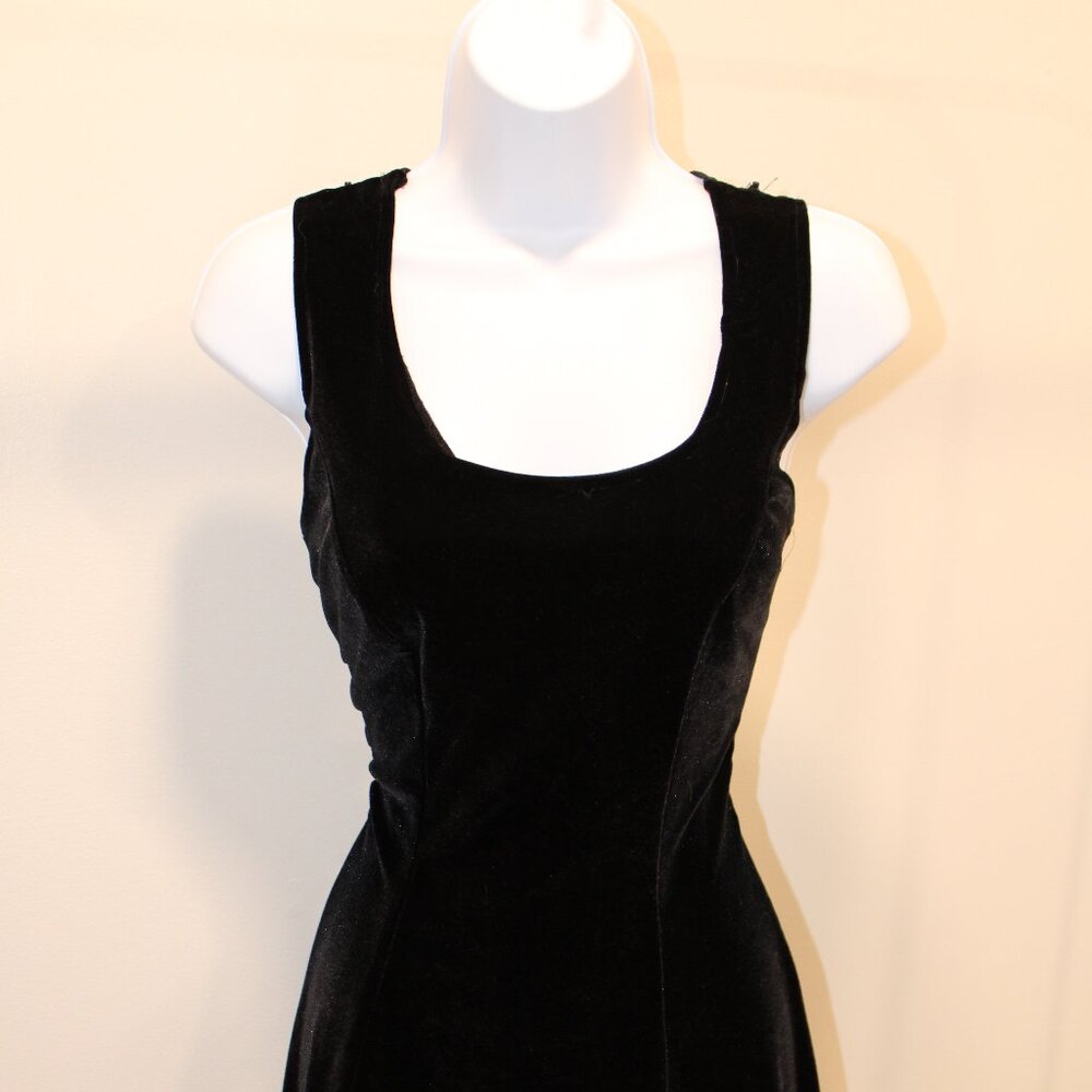 velvet black skater dress with mesh back